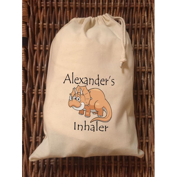 Personalised Inhaler Bag - Alexander Dinosaur Design